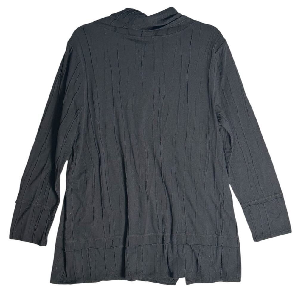 Habitat NWT Sz M Steady‎ Stream Cowl Pocket Tunic Top Linen Blend Black Crinkle - Picture 2 of 12